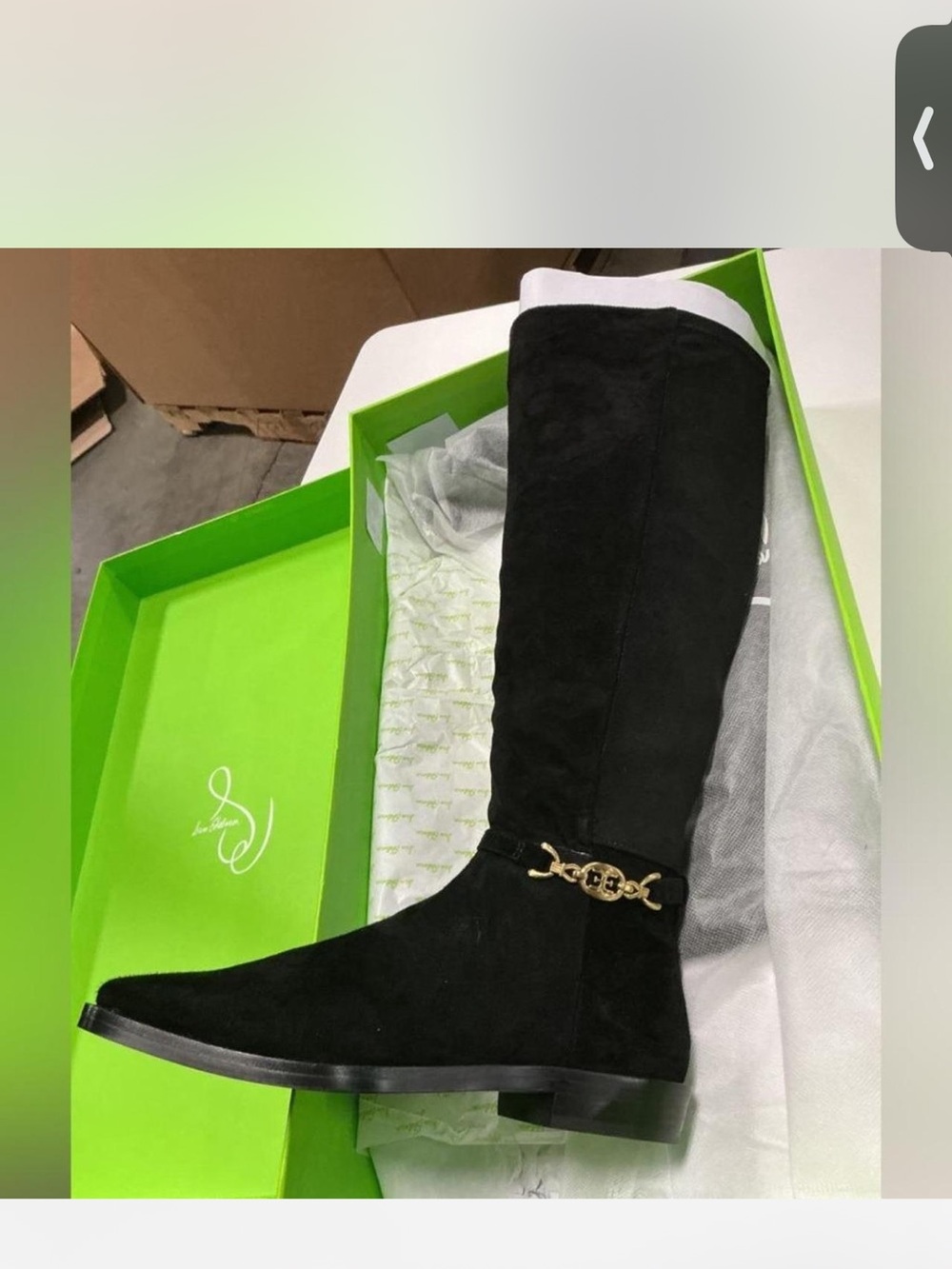 Sam Edelman Clive Knee High Boot Womens 7.5 Black Suede Riding Tall Equestria
